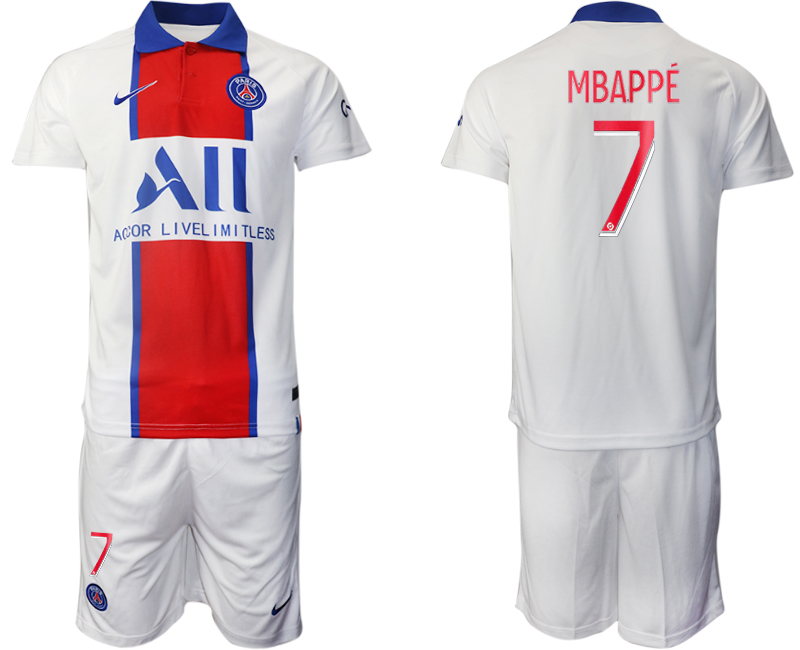 Men 2020-2021 club Paris St German away #7 white Soccer Jerseys